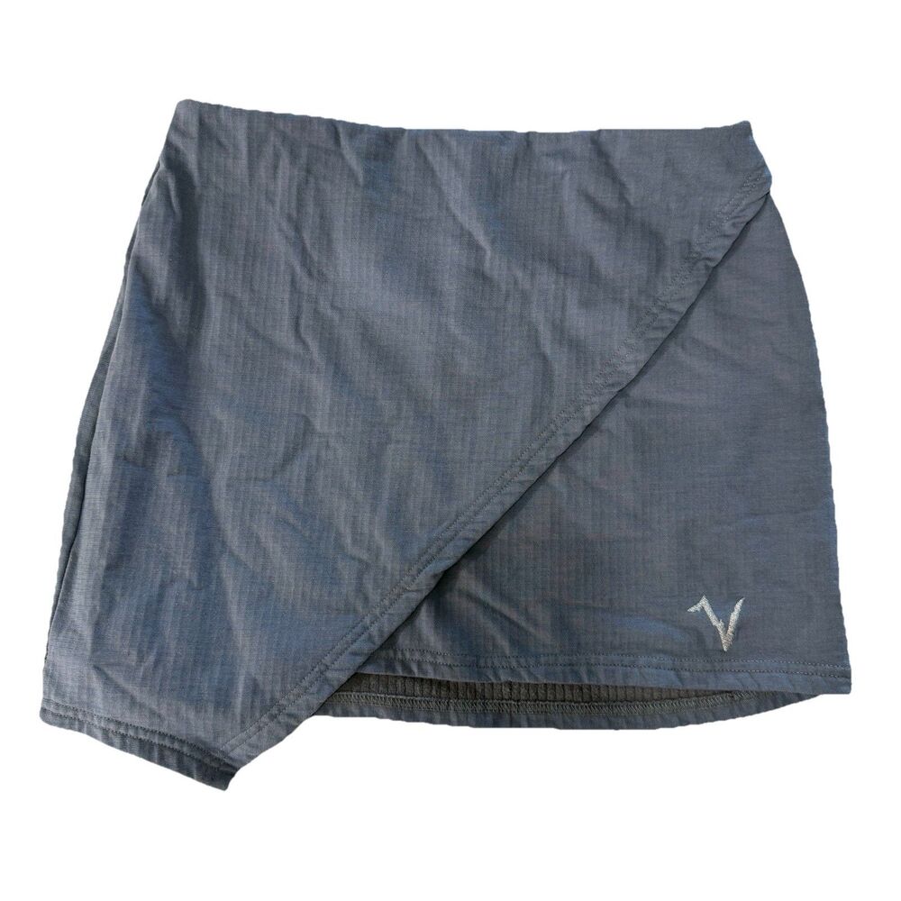Voormi Women’s Solstice Blended Wool Skirt Pull On Athletic Blue Gray Large
